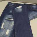 OIIIO Men's Ripped Slim Fit Straight Leg Jean Denim Pant, Size 38