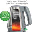 Hamilton Beach 1 Liter Electric Kettle, Water Boiler & Heater, Fast 1500 Watts, BPA Free Interior, Cordless Serving, Auto-Shutoff and Boil-Dry Protection, Cord Wrap, Stainless Steel (41065)