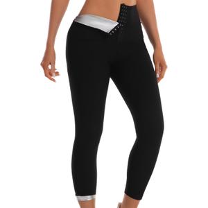 Sauna Suit for Women High Waist Slimming Tummy Control Workout Leggings, Corset Waist Trainer Sweatsuit Gym Yoga, XXL