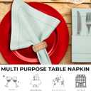 BEDDING CRAFT Set of 4 Hemstitch Pastle Blue Cloth Dinner Napkins 100% Linen - Soft Durable Washable -Ideal for Events Wedding Christmas Thanksgiving Newyear-Perfect Everyday Use Table Linen 18x18.