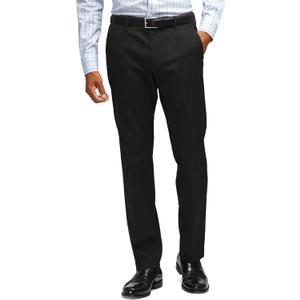 YUCENFU Men's Slim Fit Flat Front Dress Pant Expandable Waist Fashion Colored Tapered Slacks (40W x 30L, Black)