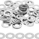 uxcell M12 Flat Washer for Screw, 60Pcs 304 Stainless Steel Washers 12MM ID x 24MM OD x 1MM Thick for Bolts, Factories Repair, Kitchens, Shops, and Outdoor Construction (Silver Tone)