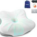 SAHEYER Memory Foam Camping Pillow, Travel Pillows for Sleeping, Cervical Neck Support Camping Gear Accessories - Small Pillow Travel Essentials for Sleep, Backpack, Hammock, 11.81x9.84x3.94 in, Gray