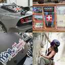 First Aid Symbol Cross Universal Red Decal Vinyl Sticker - 5 Pack Reflective, 2 Inches, 3 Inches, 4 Inches, 6 Inches, 8 Inches - for Car Boat Laptop Cup Phone