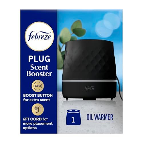 Febreze Plug Scent Booster in Black, Continuous Scent Device Oil Diffuser, Compatible with Febreze Air Freshener Plug in Refills - Refills not Included