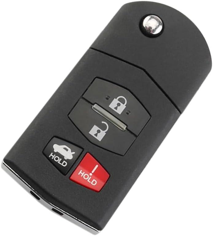 Key Fob Cover Replacement 4 Buttons Key Fob Remote Control Shell Case- Compatible for Mazda 3 5 6 MX-5 CX-7 CX-9 RX-8
