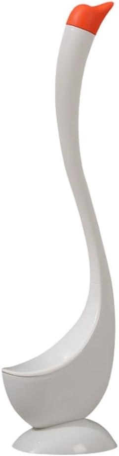 PHILISENMALL Creative Swan Shape Toilet Brush with Holder Set Long Handle Compact Toilet Brush & Canister Swan Shaped Curved Handle Toilet Bowl Cleaners Brush for Household Gap Cleaning Tool (White)