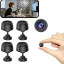 Mini Camera Small Hidden Camera -1080P HD Wireless WiFi Motion Detection Surveillance Cameras with Night Vision for Home Security Baby/Pet/Office/Car Monitor(Video Only), 4 Pack