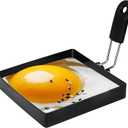 Egg Rings for Frying Eggs, 4" Square Egg Cooking Stainless Steel, for English Muffins Pancake, with Silicone Handle