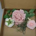AGIRL Rose Artificial Flowers Combo Fake Flowers Pink Roses Silk Flowers with Stems for DIY Bridal Wedding Bouquets Centerpieces Arrangements Table Party Baby Shower Home Decor (Champagne Pink)