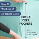 Extra Deep Queen Sheet Set - 4 Piece Breathable & Cooling Bed Sheets - Easily Fits 18 to 24 inch Mattress - Ultra Soft, Wrinkle & Fade Free with Extra Deep Pockets - Hotel Luxury Bedding - Spa Blue