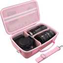 Camera Case Compatible with Canon EOS Rebel T7 / T100 / R50 / R100 / R5 / R6 Mark II / 90D DSLR Camera with 18-55mm Lens,Sony,Nikon DSLR Camera Protective Case with Shoulder Strap (Pink Case)