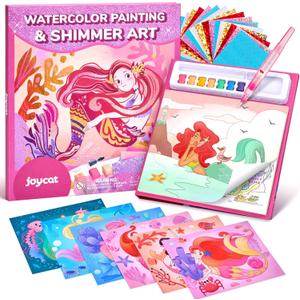JoyCat Paint with Water Coloring Books, Art & Craft Activity, No Mess Art for Kids Ages 4-8, Craft Kits & Supplies, DIY Creative Activity, Gifts for Girls & Boys (Ocean Princess)