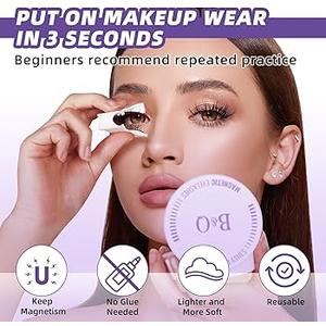 Eyelashes B&Q Waterproof & Dustproof Bacteriostatic & All-day Enjoyment No Glue Needed & No Irritation Eyelashes Kit Reusable Magnetic