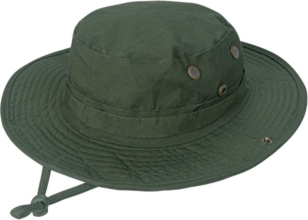 Sun Hats for Men Women Boonie Hat UPF 50+ Bucket Hat Wide Brim UV Protection Fishing Hiking Safari Outdoor Hats (1pack-green)