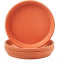 Yishang 10 Inch Large Terracotta Pot Plant Saucer - 3pcs Middle Round Plant Pot Saucers, Middle Clay Plant Tray Perfect for 8/9/10 Inch Flower Pot with Drainage Hole and Great for Indoor/Outdoor