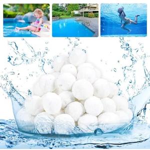 Wimarn Pool Filter Balls, 3.1 lbs for Sand Filter, Eco-Friendly Fiber Media Equals 100 lbs Pool Filter Sand, Reusable Filter Media Balls, Higher Efficiency Water Filtration for Swimming Pool