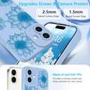 OOK Floral Case for iPhone 17 Case Cute Sunflower Floral Blooms Design Soft TPU Shockproof Protective for Women Girls Slim Phone Cover - Blue Flower