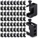 Tandefio 50 Pcs 1/4"-20 Spring Steel Beam Clamps Metal Beam Hangers Bolt on Clamp for Installation on Beams 1/4" and 3/8" Threaded Rod, S Hooks and Bridle Rings for Pipe Cable Woodworking Tool