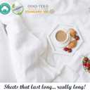 Tissaj Organic Cotton Sheets Twin Size  Ultra White  GOTS Certified  Durable Luxury Quality  Extra Deep Pockets & Secure Fit  Premium Bedding  Sateen Weave  with Carry Pouch  Set of 3