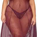 Dreamgirl Women's Plus Size Lace Cherry Lacquer Gown & G-String (XXL)
