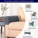 Premium Polyester Sofa Arm Cover, Scratch Resistant Protector Covers, Elastic Armrest Covers for Square/Curved/Sloping Couch Armrests, 2Pcs- Warm White, 17.9"D x 6.5"W x 7.8"H
