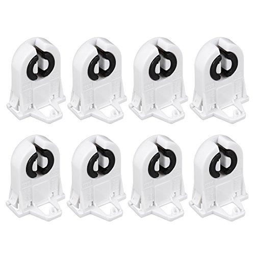 Uxcell 8Pcs T8 Fluorescent Light Holder G13 Base Non-Shunted Tombstone Lamp Socket AC 500V 2A for LED Fluorescent Tube