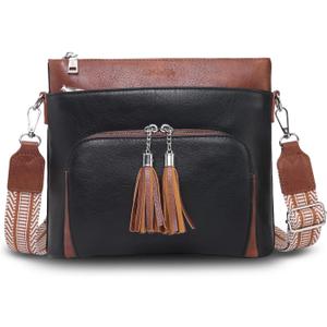 Crossbody Purse for Women, Soft Leather Shoulder Handbag Medium Size Bag with Adjustable Strap