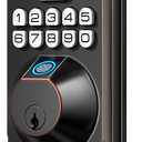TEEHO TE002 Fingerprint Door Lock - Keyless Entry Electronic Keypad Deadbolt with 2 Backup Keys - Auto Lock - Easy Installation - Smart Locks for Front Door - Oil-Rubbed Bronze