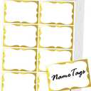 Gold Foil Name Tags Stickers, 3.5" x 2.25" Adhesive Sticky Name Tags Gift Labels for Class Union, Conference, Family Gatherings, 200PC (Gold)