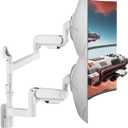 ARES WING Dual Monitor Wall Mount for 24-57 Inch Ultrawide Screen, White