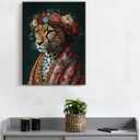 Leopard Portrait Canvas Wall Art Modern Leopard Print Poster Framed Painting Artwork for Home Living Room Bedroom Office Wall Decor 11x15 Inch (Animal-2)