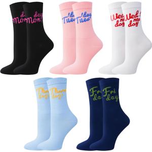 Thin Fun Socks for Women, Cute Crew Socks, Women's Novelty Socks5 PairsIdeal for Christmas, Holiday Gifts Size 6-10