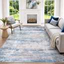 6x9 Washable Area Rug Modern Abstract for Living Room Bedroom Blue Soft Indoor Carpet,Anti-skid Backing,Water Repellent,Non-shedding