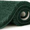 MIULEE Dark Green Bathroom Rugs Set 2 Piece, Soft Absorbent Microfiber Bath Mat Set, Non Slip Quick Dry Machine Washable Plush Shaggy Bath Rugs for Bathroom Floor, Tub and Shower, 16x24 inches