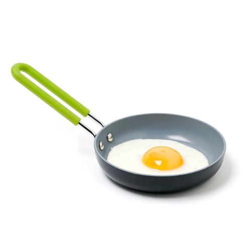 GreenPan Mini Healthy Ceramic Nonstick, 5" Round Egg Pan, PFAS-Free, Dishwasher Safe, Stay Cool Handle, Black
