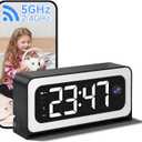 ZKCAI 2K Smart Clock Camera, 5G&2.4G WiFi Nanny Cam Wireless Indoor Camera, Cameras for Home Security, AI Human Detection and Alarm, 2 Way Talk, 360°PTZ, Color Night Vision, Compatible with Alexa