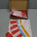 52 Pcs Carnival Circus Party Decorations Concession Stand Supplies Kit with Concession Banner 50 Popcorn Bag 1oz Red and White Striped Table Skirt Movie Night Decor for Carnival Circus Party