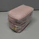 2 x RIGHT AWAY Small Makeup Bag for Purse,Cosmetic Bag Organizer for Women,Waterproof PU Leather Make Up Pouch Toiletry Bag with Pockets,Portable Makeup Case for Travel Accessories&Accessories(Pink)