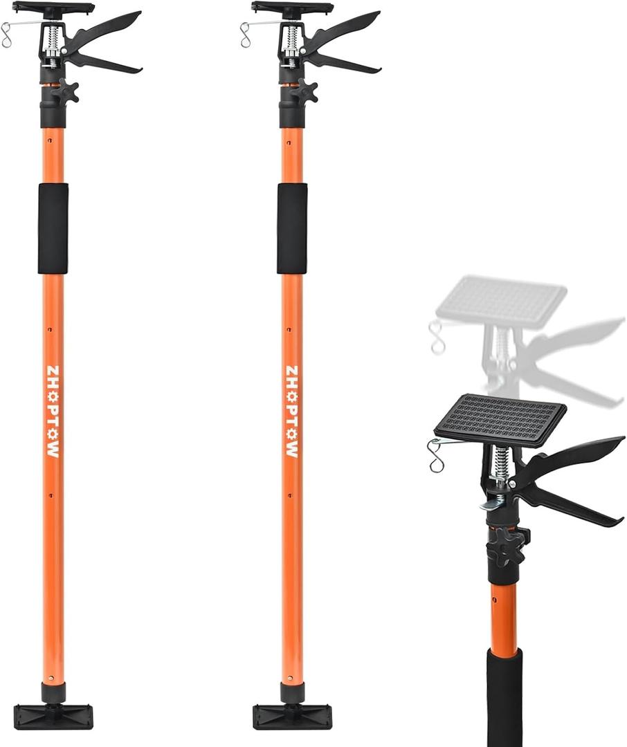 Adjustable Support Pole - Cabinet Jack, Drywall Lift, 45"-114" Adjustable Height, Supports Up to 154lbs, 3rd Hand,Cabinet Jacks for Installing cabinets,Ceiling, Cargo Bars,(45"-114" 2PC)