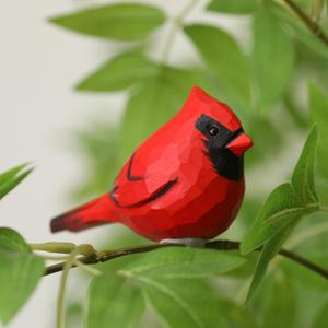 Handcrafted Red Cardinal Figurine  Small Wooden Christmas Red Bird Statue Decor for Shelf, Desk, or Mantel  Eco-Friendly for Women & Collectors