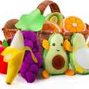 Play Food for Toddler 1-3, Plush Pretend Food Set with Sorting Fruit Basket, Baby Sensory Toys 6-12 Months, Montessori Learning Early Educational Toy for Infants, Gifts for 1 Year Old Boy Girl