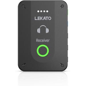 LEKATO Wireless in Ear Monitor System MS-02, Upgraded 2.4G Stereo IEM System Receiver Low Latency, Auto-Pairing,One to More, in-Ear Monitoring for Church,Band,Singer,Stage (Only Receiver)
