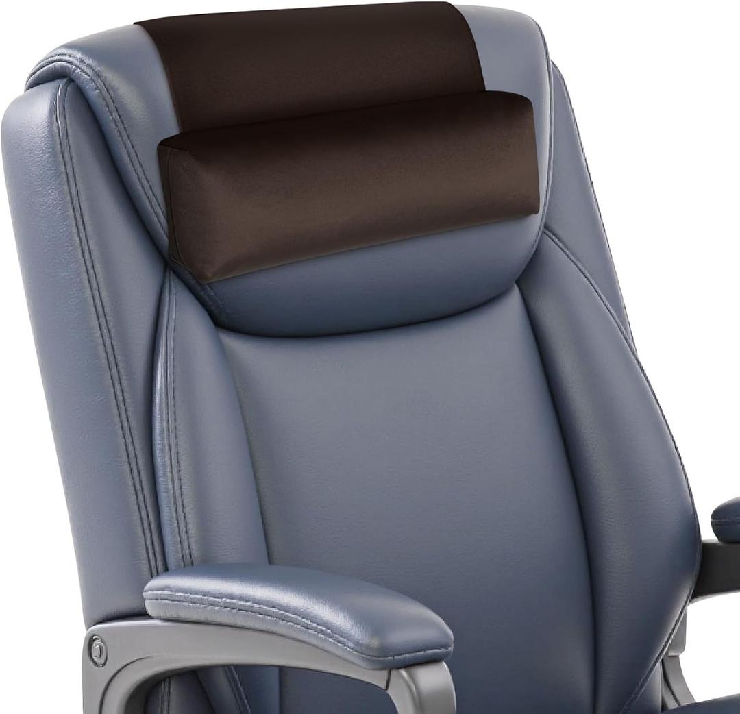 WdFour Velvet Neck & Head Pillow for Recliner Chair, Small Ergonomic Cervical Support Pillow for Home, Office and Travel, Non-Slip Cushion for Tension Relief & Shoulder Comfort (Chocolate)