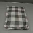 Smiry Round Picnic Tablecloth, Elastic Waterproof Fitted Vinyl Tablecloths for 36"-44" Tables, Flannel Backed Buffalo Plaid Table Cover for Dining, Camping, Outdoor, White and Grey