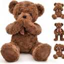 suepcuddly 20" Posed Teddy Bear Stuffed Animal Cute Plush Toy for Girl Kids (Dark Brown)