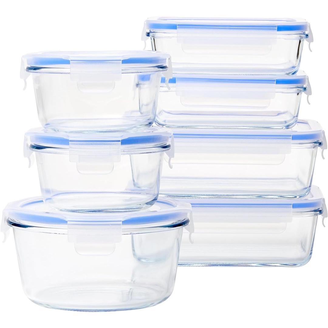 Box wiContainer Basics Leak-Proof Glass Locking Lids Food Storage Containers 4 Pcs