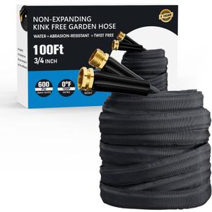 2025 Upgraded 100FT Non-Expanding Garden Hose, Lightweight, Flexible Ultra-Light Water Hose, Burst-Resistant, Lead-Free, Anti-Kink, High-Pressure