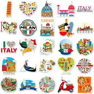 Italy Stickers for Laptop,50 PCS ATMBD Italy Travel Landscape Laptops Decorative Decals for DIY Water Bottle Journal Luggage, Aesthetic European Country Graffiti Sticker for Kids Teens Adults
