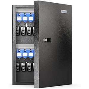 DiDiHere 32 Key Cabinet Organizer, Lock Box, Security Storage for Valets, Hotels, Car and House Keys, Key Keeper Box - Black